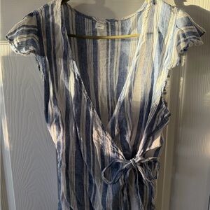 Old Navy Blue and White Striped Top